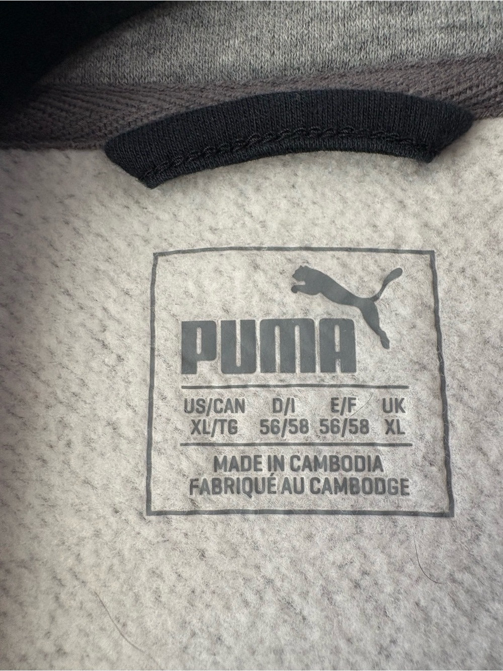 Puma Grey Zip Up Sweatshirt XL Men’s Logo Athletic Fleece - Picture 7 of 9